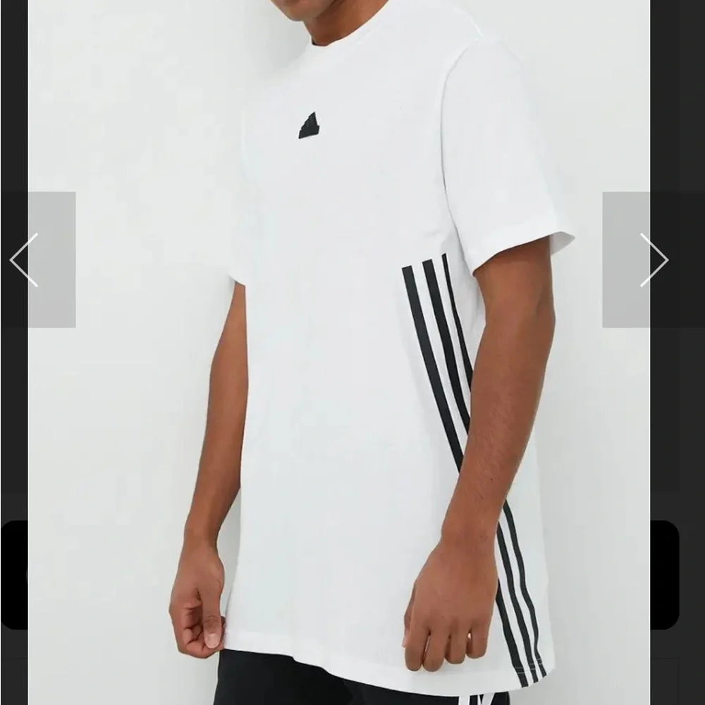 Adidas Men’s White 3 Striped Shirt‎ Size 2XL